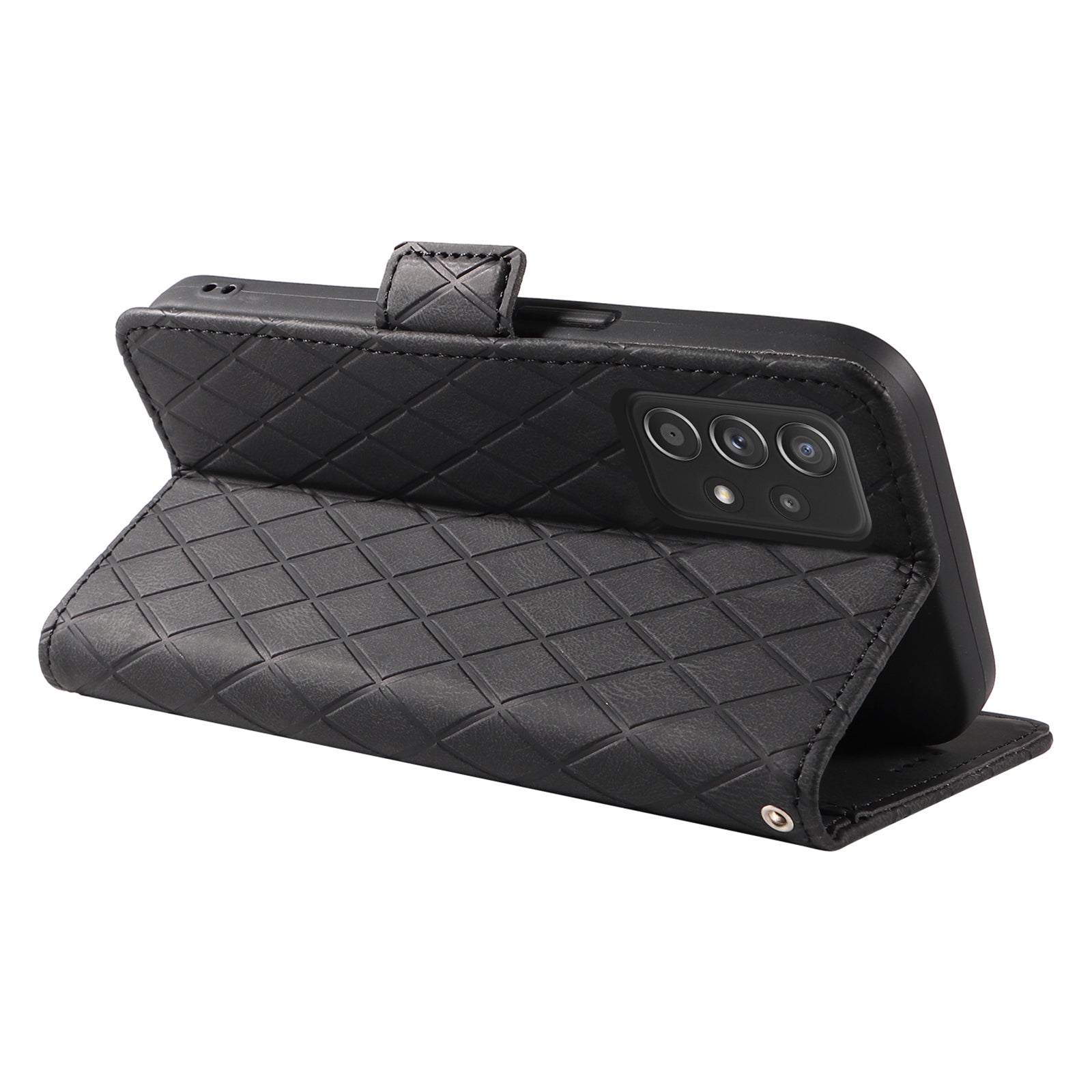 For Samsung Galaxy A52 4G / 5G / A52s 5G Color Splicing Mobile Phone Cover Rhombus Imprinted Leather Stand Wallet Case For Samsung Galaxy A52 4G / 5G / A52s 5G Color Splicing Mobile Phone Cover Rhombus Imprinted Leather Stand Wallet Case